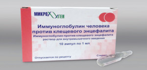 Иммуноглобулин человека против клещевого энцефалита с титром 1:160 или 1:320